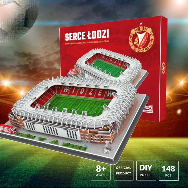 Stadion Miejski - WIDZEW ŁÓDŹ - Puzzle 3D 148 elementów - model klubowy