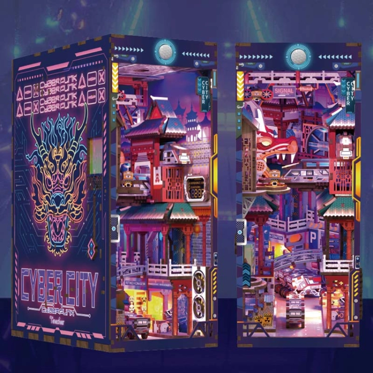 Miniaturowy domek Book Nook - Cyber City