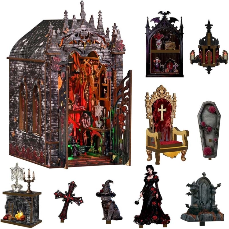 Miniaturowy domek Book Nook - Krypta Czarnego Kruka