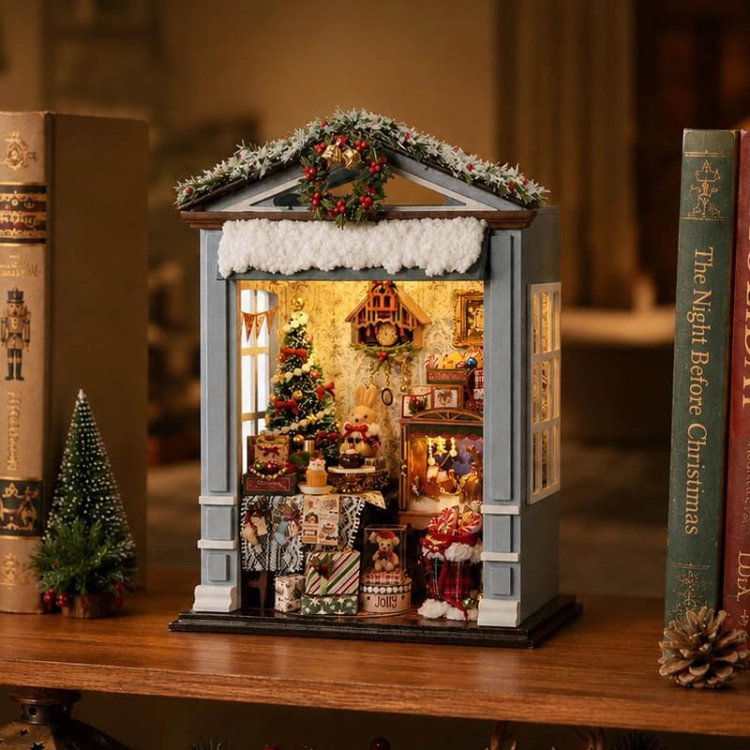 Miniaturowy domek - Świąteczny salonik