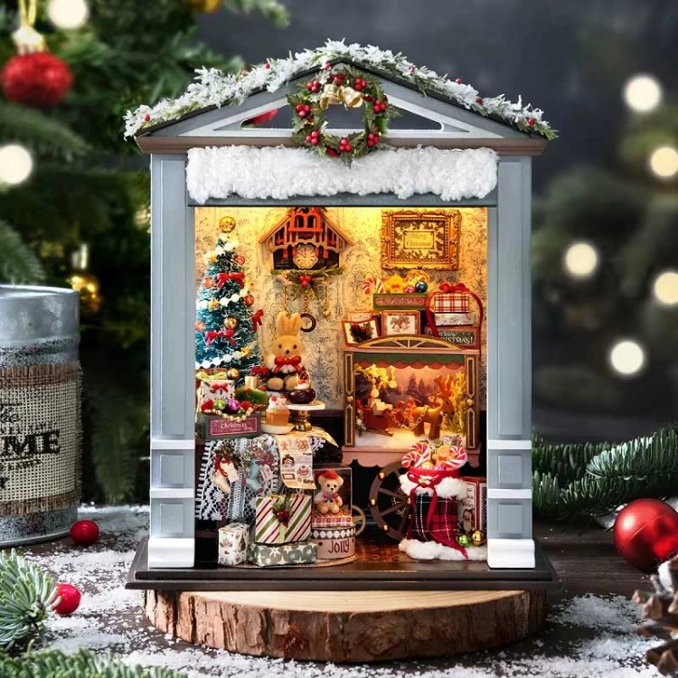 Miniaturowy domek - Świąteczny salonik