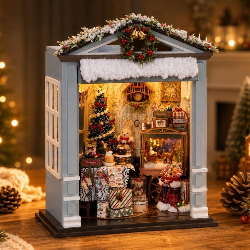 Miniaturowy domek - Świąteczny salonik