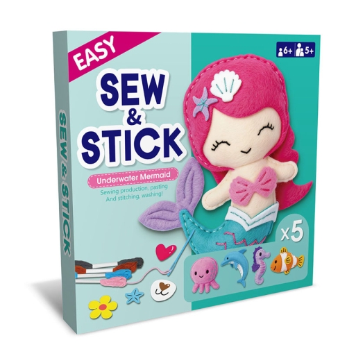 Maskotki - Syrenka i przyjaciele - filcowy zestaw do szycia DIY - 5 elementów