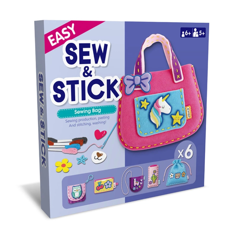 Torebka z akcesoriami - filcowy zestaw do szycia DIY - 6 elementów