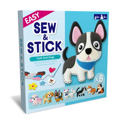 Pieski i kotki - filcowy zestaw do szycia DIY - 8 elementów