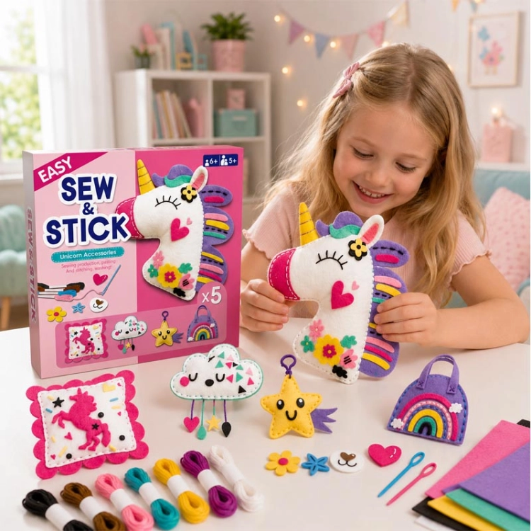 Maskotki - Konik i przyjaciele - filcowy zestaw do szycia DIY - 3 elementy