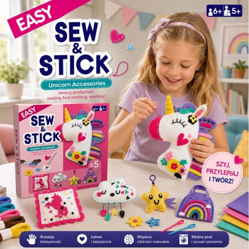 Poduszki z akcesoriami - filcowy zestaw do szycia DIY - 5 elementów
