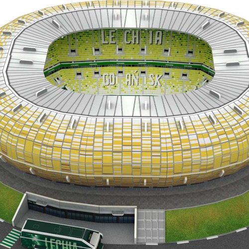 Stadion piłkarski Lechia Gdańsk SA puzzle 3D - 100 elementów