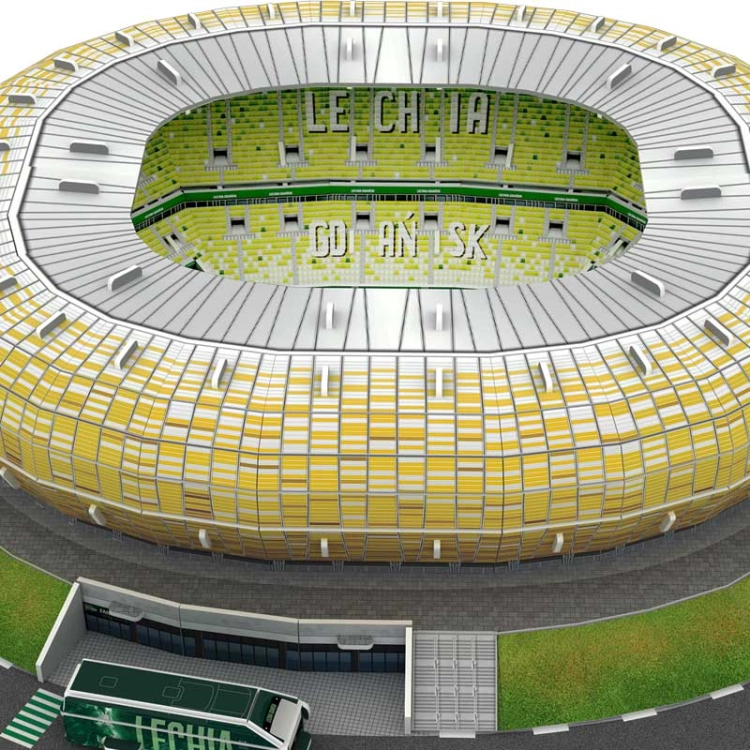 Stadion piłkarski Lechia Gdańsk SA puzzle 3D - 100 elementów
