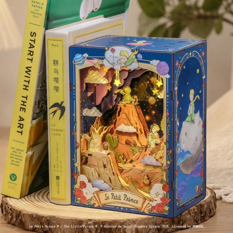 Miniaturowy domek book nook -  Mały książę i róża