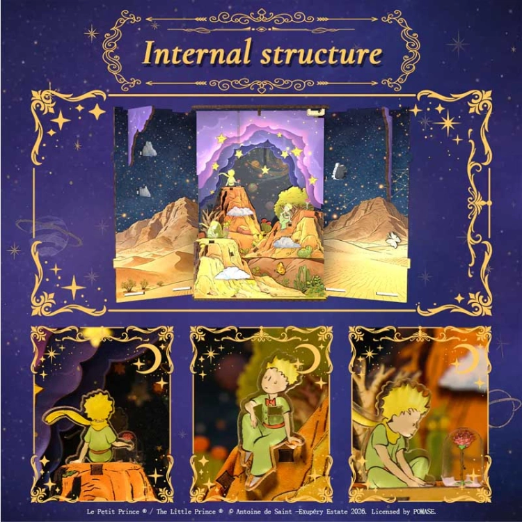 Miniaturowy domek book nook -  Mały książę i róża