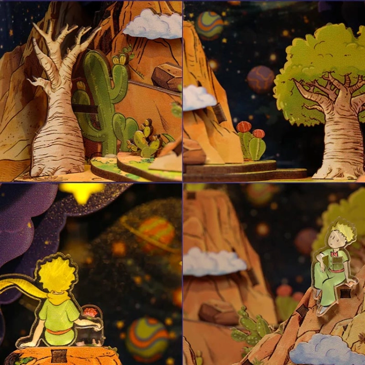 Miniaturowy domek book nook -  Mały książę i róża