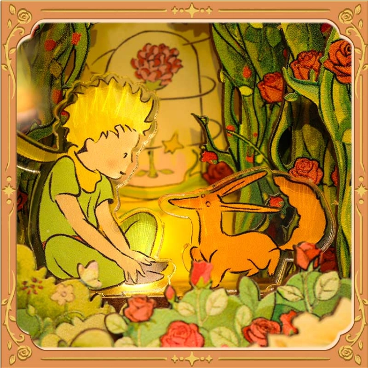Miniaturowy domek book nook - Mały książę i lis