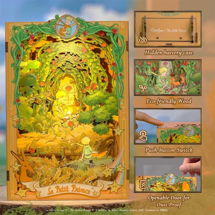 Miniaturowy domek book nook - Mały książę i lis