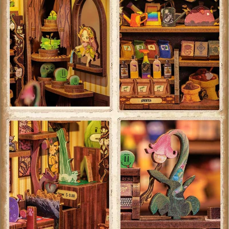 Miniaturowy domek mini Book Nook - Fantastyczne rośliny