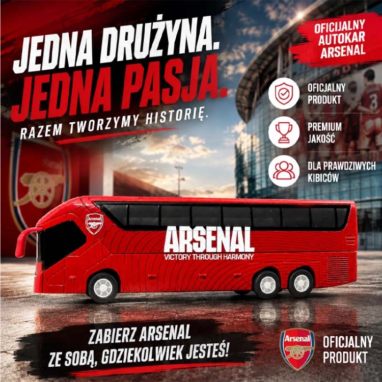 Autobus piłkarski Arsenal FC - model klubowy