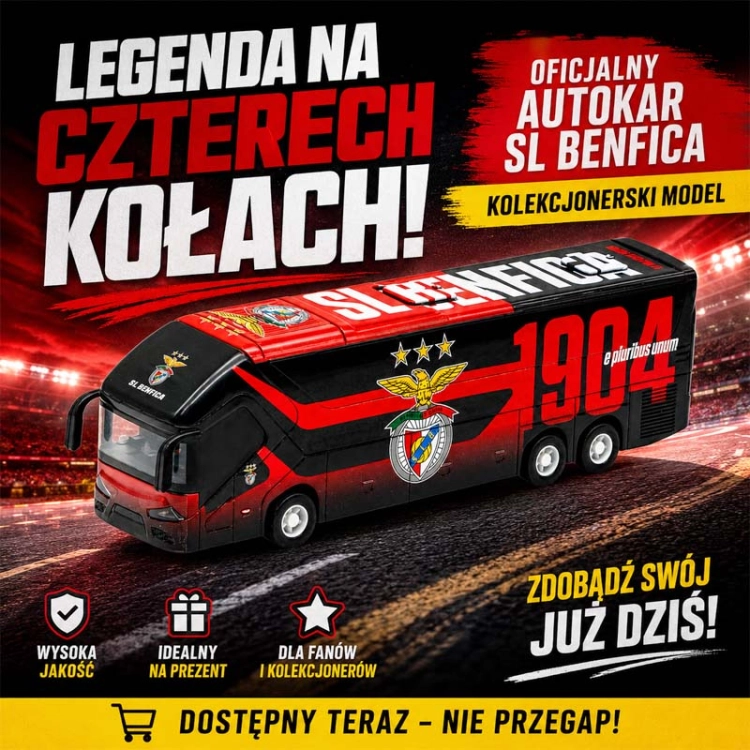 Autobus piłkarski Benfica FC - model klubowy