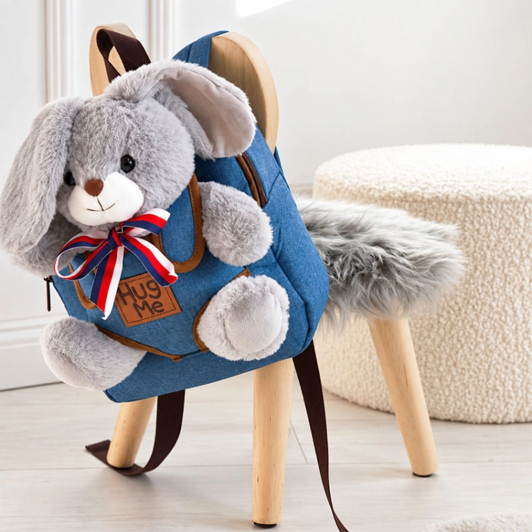 Plecak pluszowy z KRÓLIKIEM Grey Bunny CUTE ANIMALS