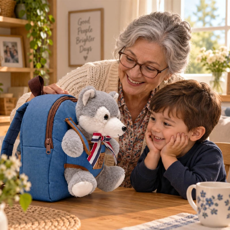 Plecak pluszowy z wilczkiem Wolf puppy CUTE ANIMALS