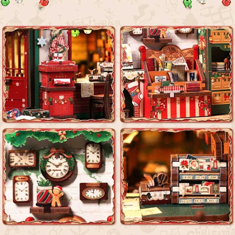 Miniaturowy domek Book Nook - Poczta Świętego Mikołaja