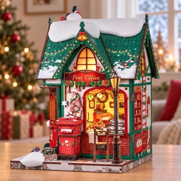 Miniaturowy domek Book Nook - Poczta Świętego Mikołaja
