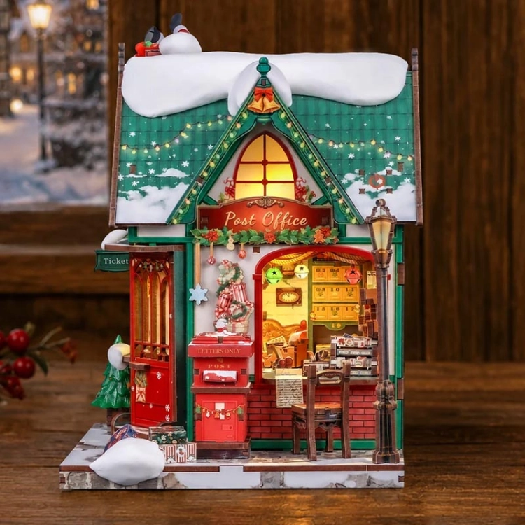 Miniaturowy domek Book Nook - Poczta Świętego Mikołaja