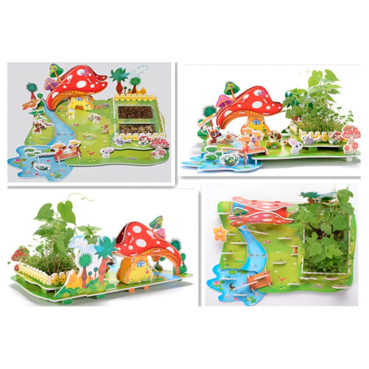 Domek DIY z ogródkiem Puzzle 3D - Domek na łące