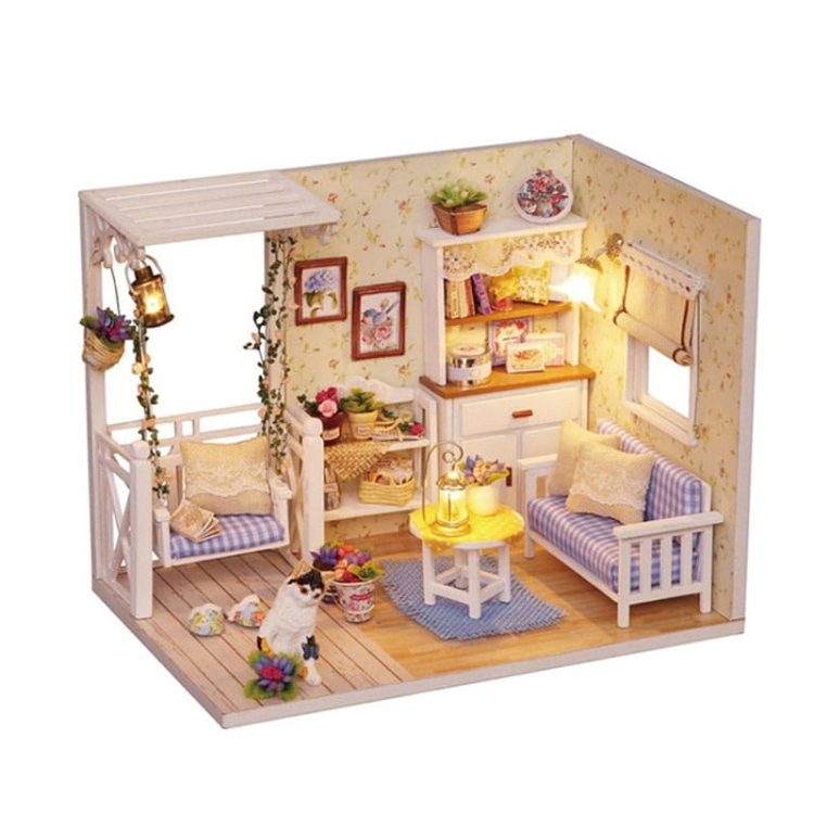 Miniaturowy domek DIY - Fiołkowa weranda