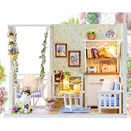Miniaturowy domek DIY - Fiołkowa weranda