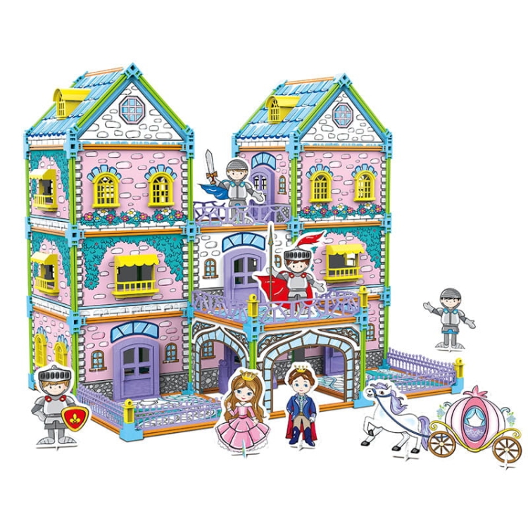 Domek z kartonu do kolorowania Zamek Księżniczki