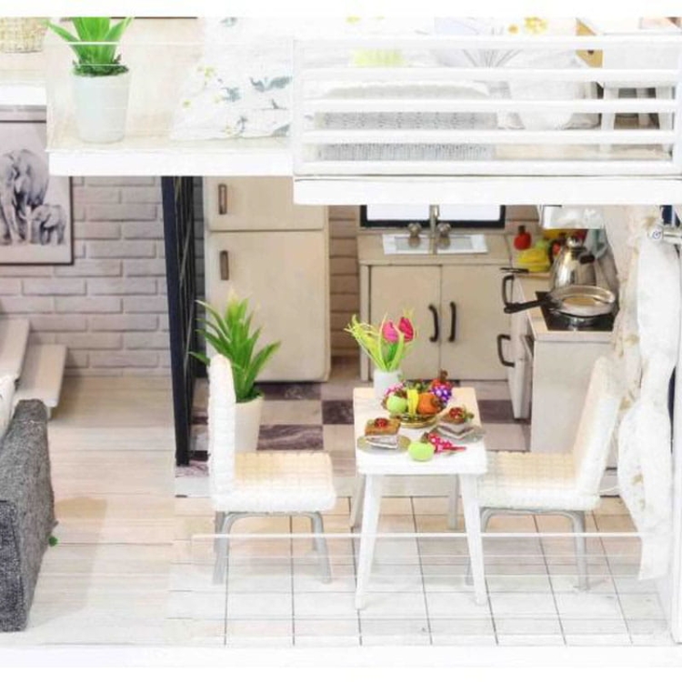 Miniaturowy domek - Śnieżna biel