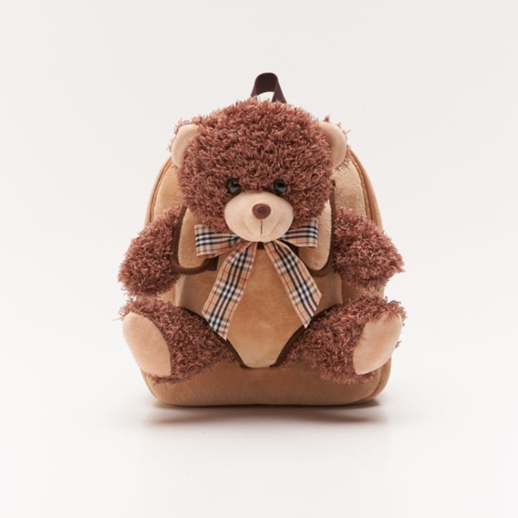 Beżowy plecaczek z odpinanym brązowym misiem „Berry Bear”