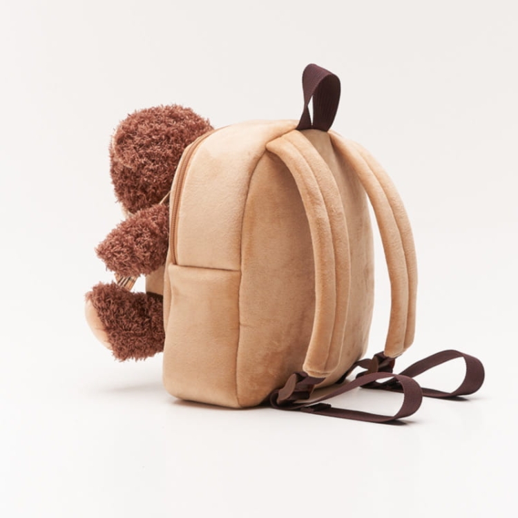 Beżowy plecaczek z odpinanym brązowym misiem „Berry Bear”