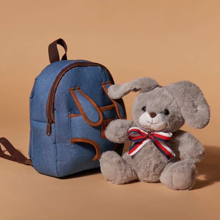Plecak pluszowy z KRÓLIKIEM Grey Bunny CUTE ANIMALS