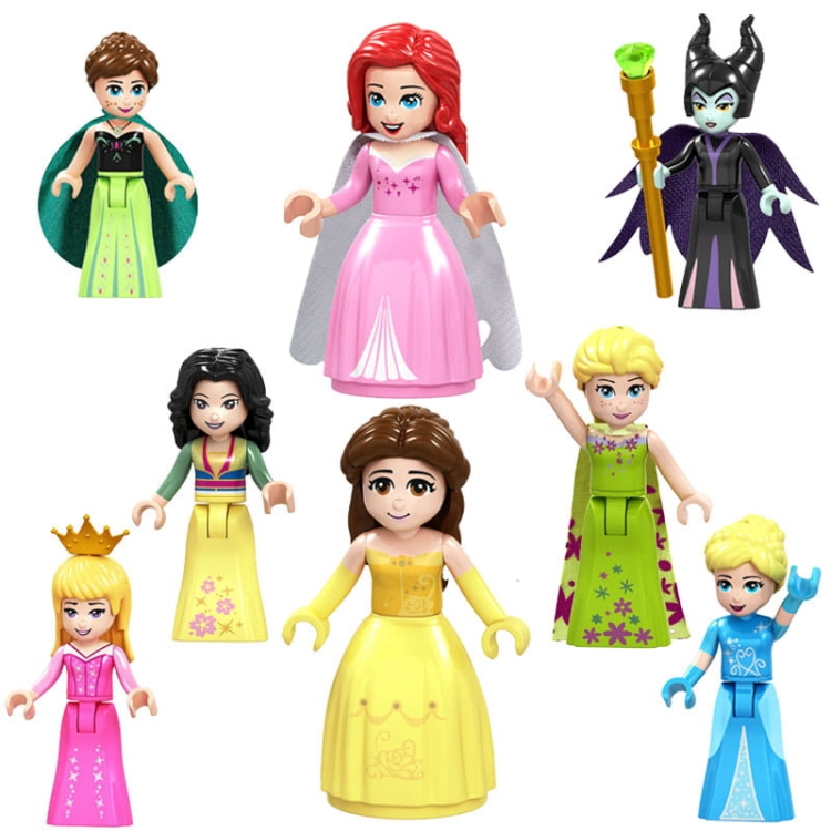 Księżniczki przyjaźni - Diabolina, Ariel, Bella, Mulan, Anna, Elsa, Kopciuszek, Śpiąca Królewna