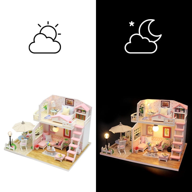 Miniaturowy domek - Różowy loft