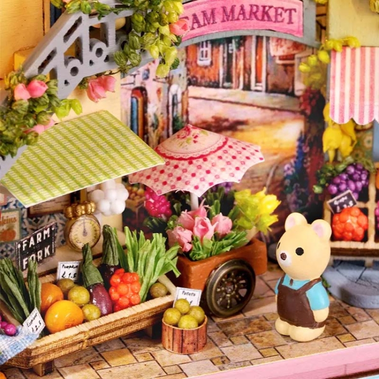 Miniaturowy domek - Kolorowy ryneczek