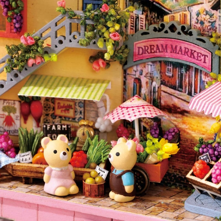 Miniaturowy domek - Kolorowy ryneczek