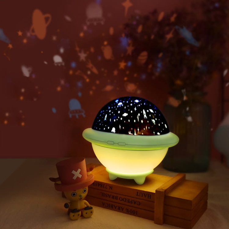 Lampka nocna projektor gwiazd UFO morski. Projekcja: kosmos.