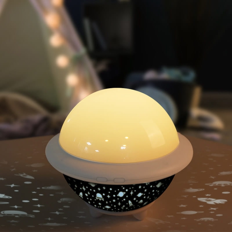Lampka nocna projektor gwiazd UFO biała.