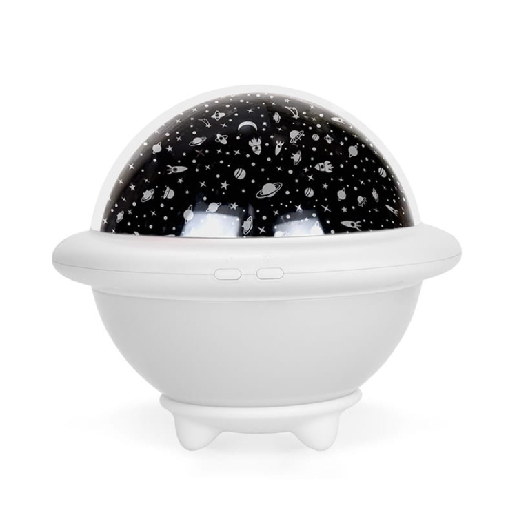 Lampka nocna projektor gwiazd UFO biała.