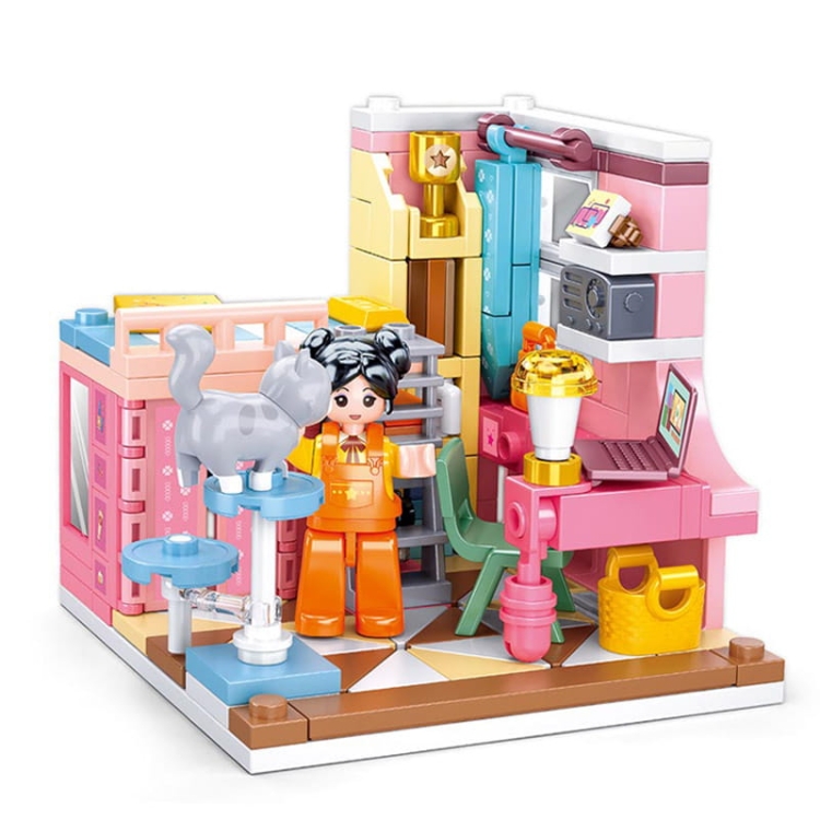 POKOIK UCZNIA - mini pokoik klocki - Sluban B1016D - 210 elementów