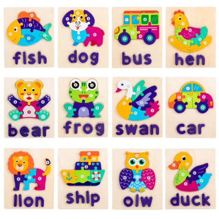 Puzzle drewniane - angielskie