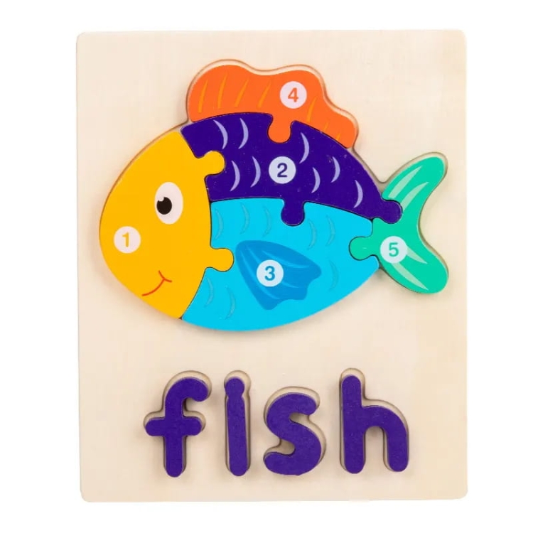 Puzzle drewniane - Ryba i statek - Fish  Ship