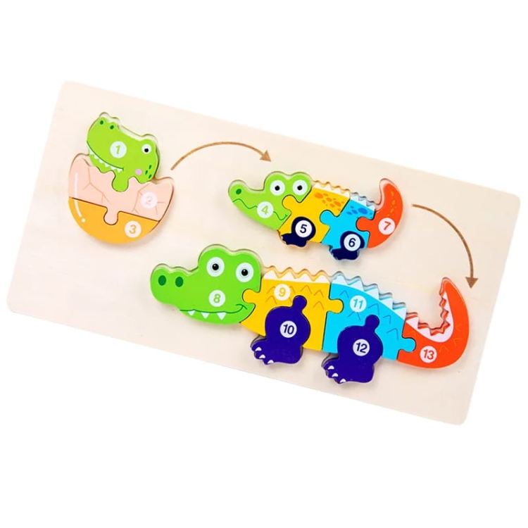 Puzzle drewniane - od Małego do Dużego - Krokodyl