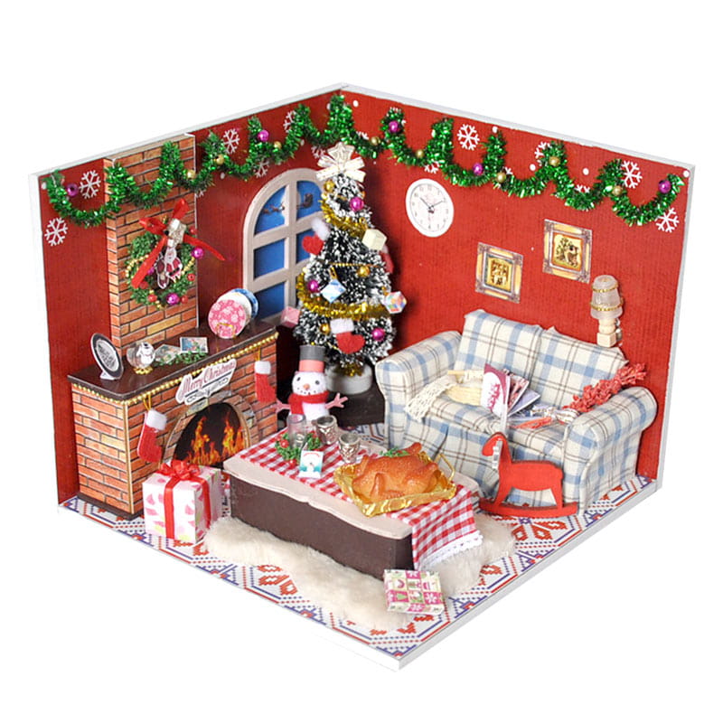 Kolacja z Mikołajem miniaturowy domek DIY